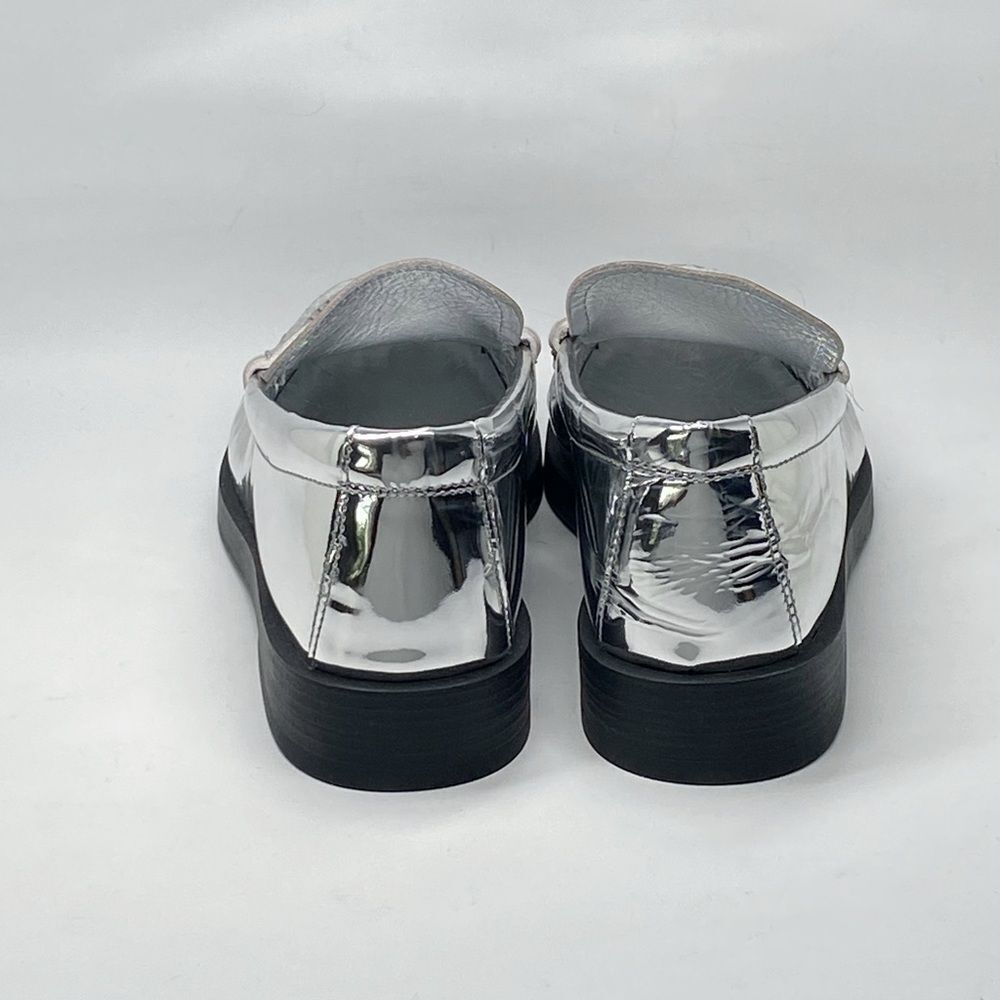 Jimmy Choo Addie JC Logo Metallic Loafer size 38 - Picture 9 of 13
